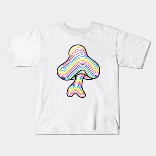 The Perfect Mushroom: Exotic Trippy Wavy Rainbow Contour Lines. Kids T-Shirt